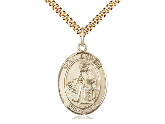 St. Dymphna medal necklace — patron of veterans with PTSD and mental health